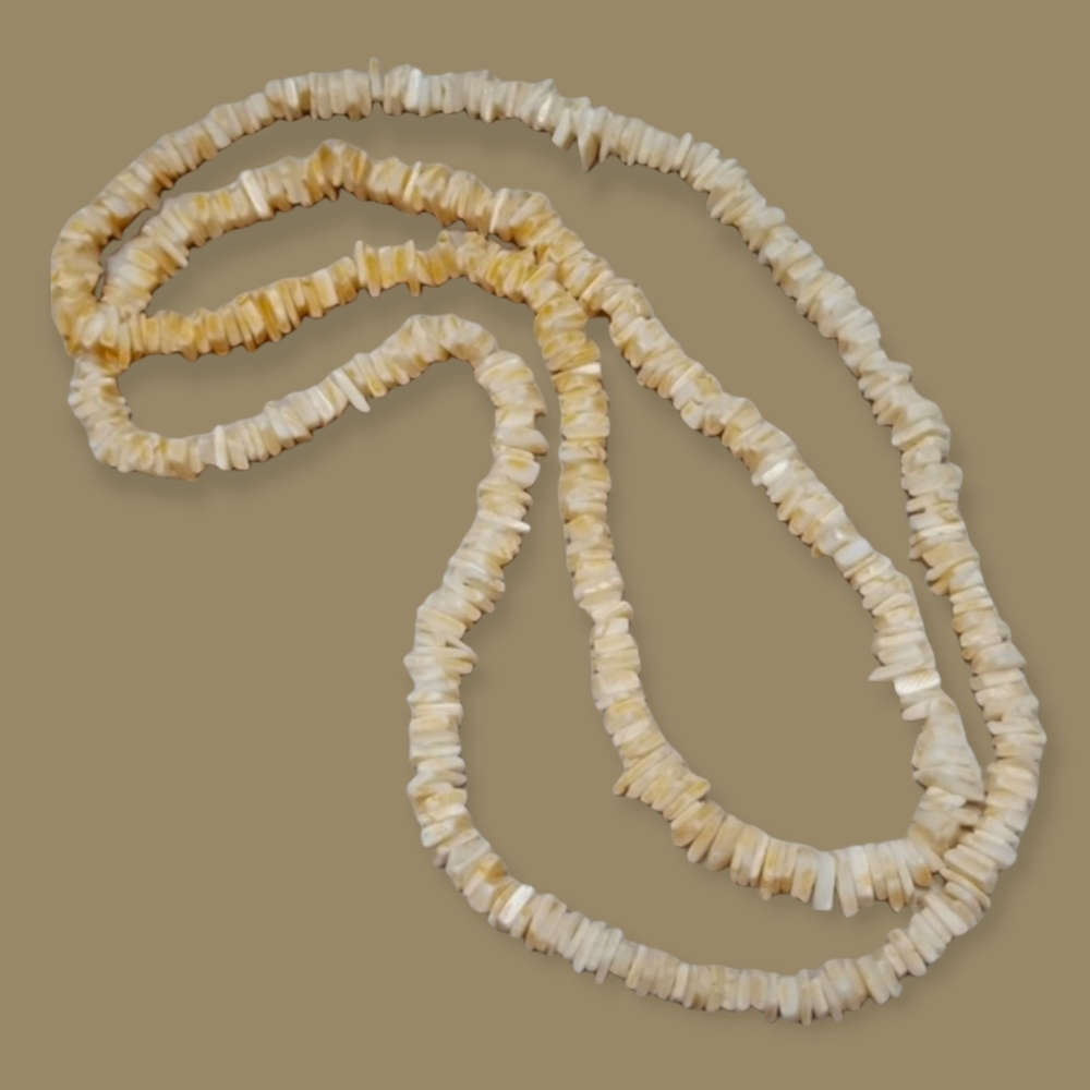 Vintage Boho 1970s Genuine Shell Beaded Surfer Choker Style Necklace